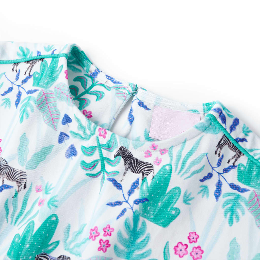 CJ children's dress ecru and dark mint green 104 children's dress ecru