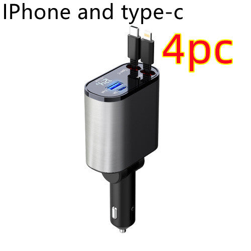 CJ Metal Car Charger 100W Super Fast Charging Car Cigarette Lighter USB And TYPE-C Adapter
