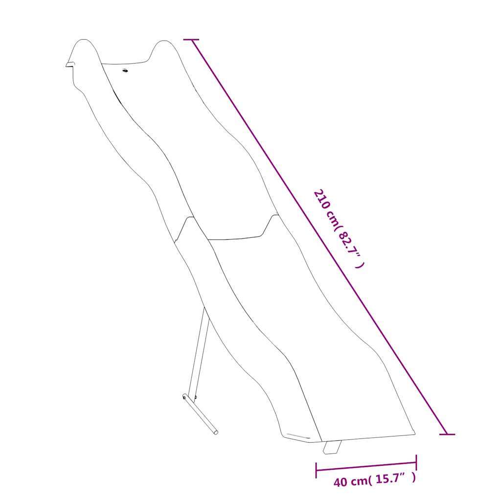 CJ Children's Slide Blue 210x40 cm Polypropylene