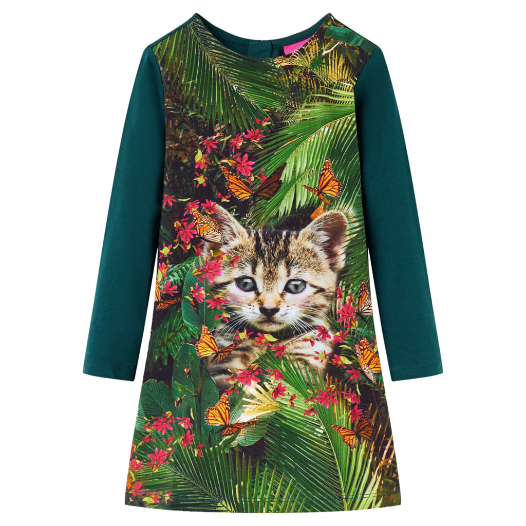 Children's dress with long sleeves, navy blue, size 116. Children's dress with