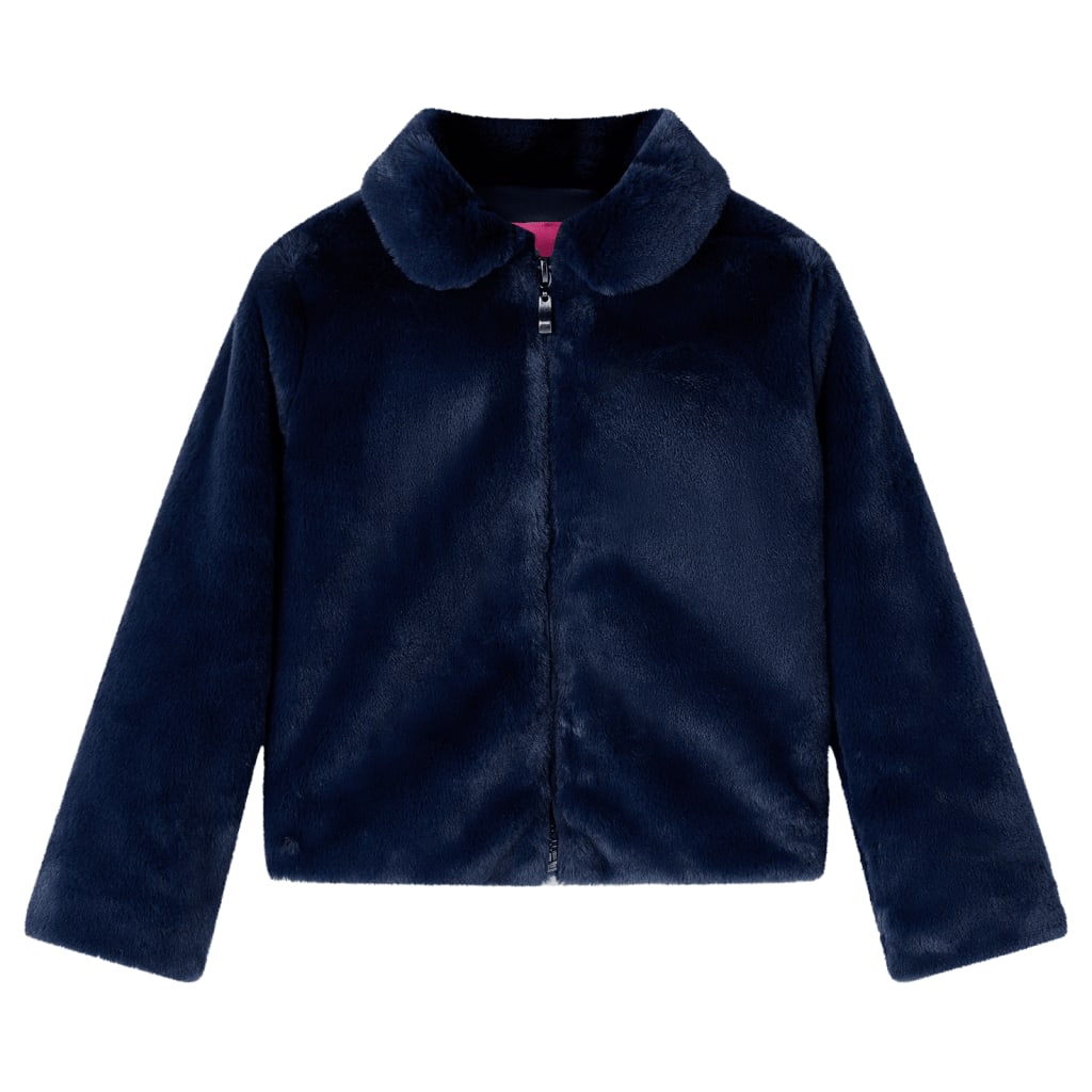 CJ Children's coat, faux fur, navy blue, size 104; Children's coat, faux fur, navy blue, size 116