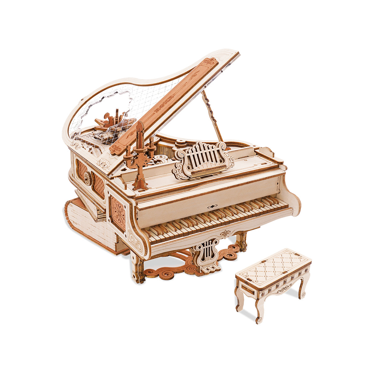 CJ Robotime 223pcs 3D Wooden Puzzle Magic Piano Mechanical Music Box Toy Gift Desk Gift For Men Women Hobby AMK81