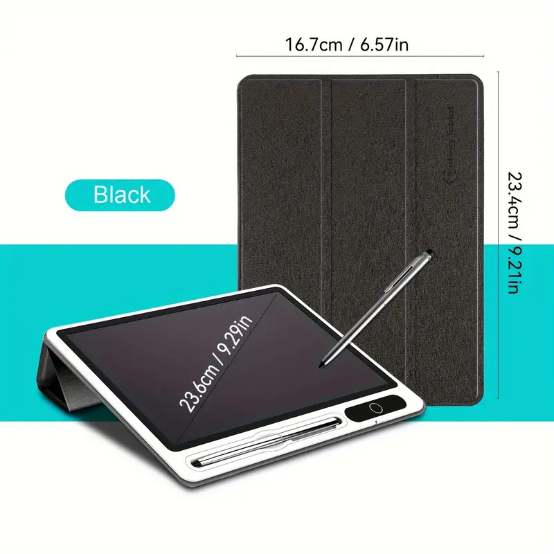 CJ Eye-Friendly Blue-Light Free LCD Writing Tablet, Flip Case Stand Design, One-Clear Erase Portable Paperless Board For Kids Learning & Office Draft