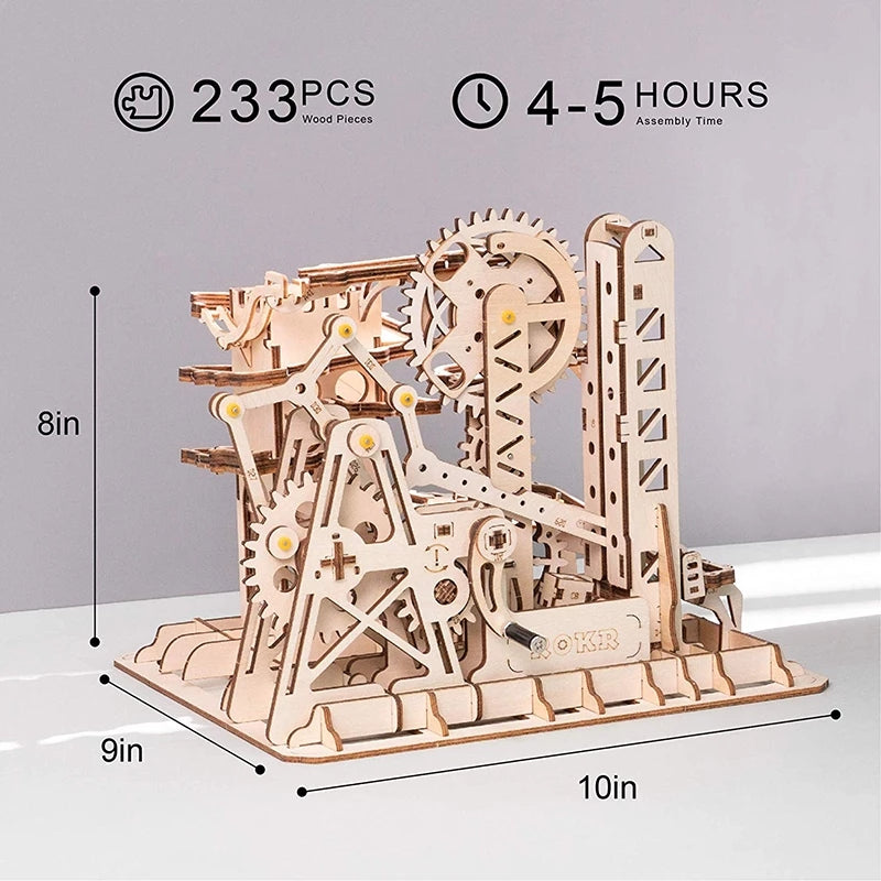 CJ 3D DIY Wooden Puzzle Roller Coaster Children's Toys