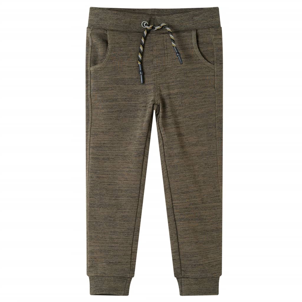 CJ Children's training pants, dark khaki melange, size 116; Children's training pants, medium blue, size 116