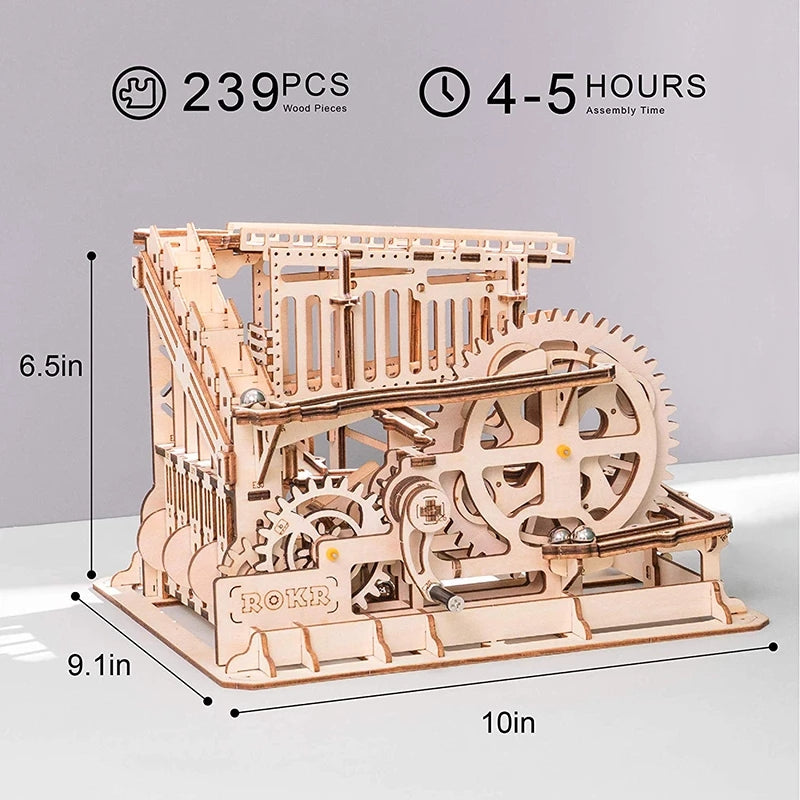CJ 3D DIY Wooden Puzzle Roller Coaster Children's Toys