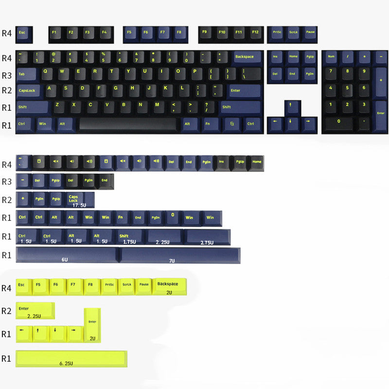 CJ Capturer's New Product Original High Two-Color Molding Powder Black Blue Purple Red Black Blue Black With Two-Color PBT Mechanical Keycaps