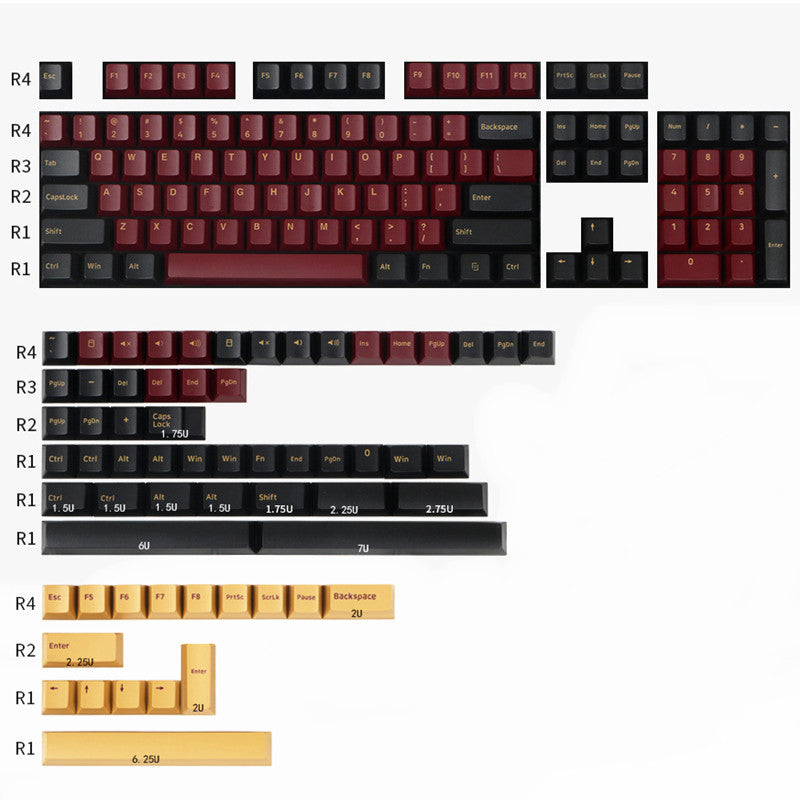 CJ Capturer's New Product Original High Two-Color Molding Powder Black Blue Purple Red Black Blue Black With Two-Color PBT Mechanical Keycaps