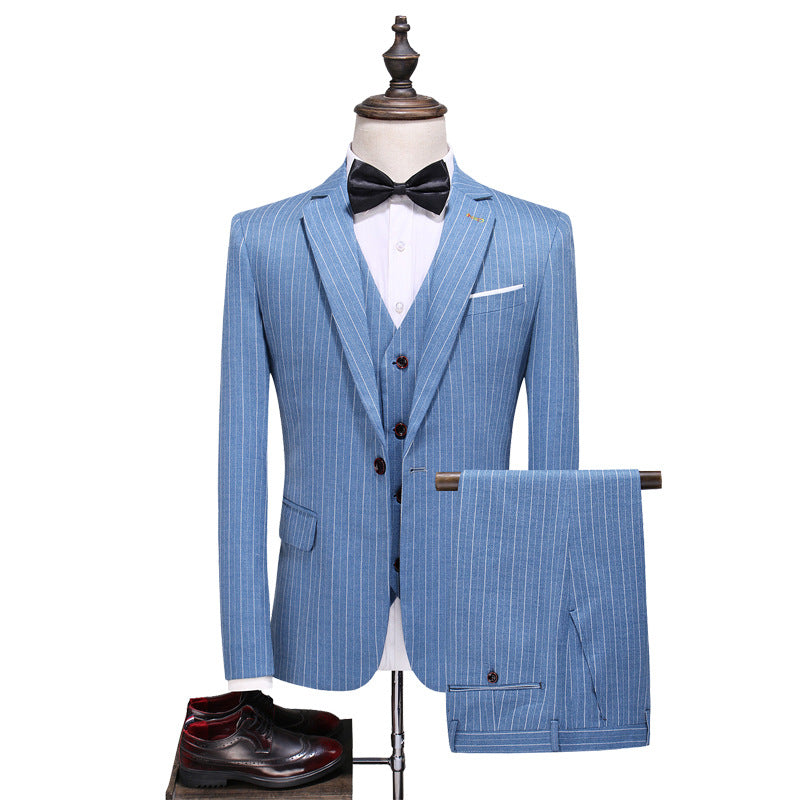 CJ Men's Suits New Large Size Suit Wedding Suit Business Casual Blue Wedding Korean Slim Dress
