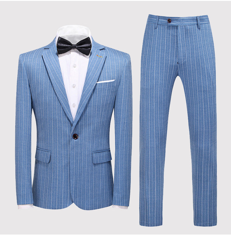 CJ Men's Suits New Large Size Suit Wedding Suit Business Casual Blue Wedding Korean Slim Dress