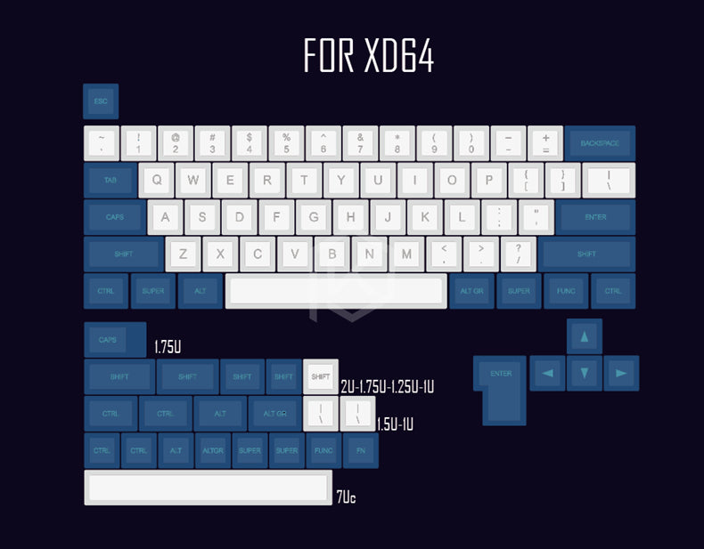 CJ Laser Engraving Keycap  Blue And White Mechanical Keyboard
