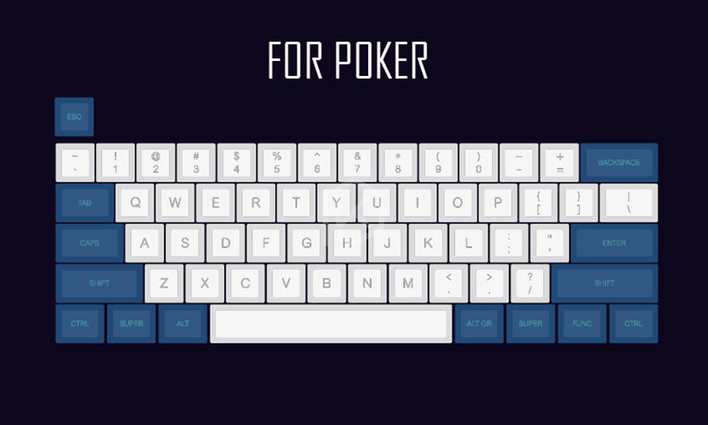 CJ Laser Engraving Keycap  Blue And White Mechanical Keyboard