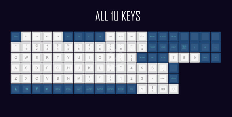 CJ Laser Engraving Keycap  Blue And White Mechanical Keyboard