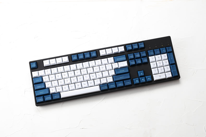CJ Laser Engraving Keycap  Blue And White Mechanical Keyboard