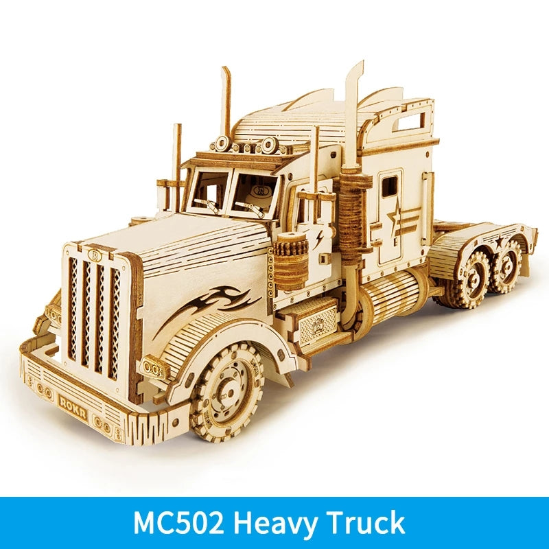 CJ Robotime ROKR Train Model 3D Wooden Puzzle Toy Assembly Locomotive Model Building Kits for Children Kids Birthday Christmas Gift