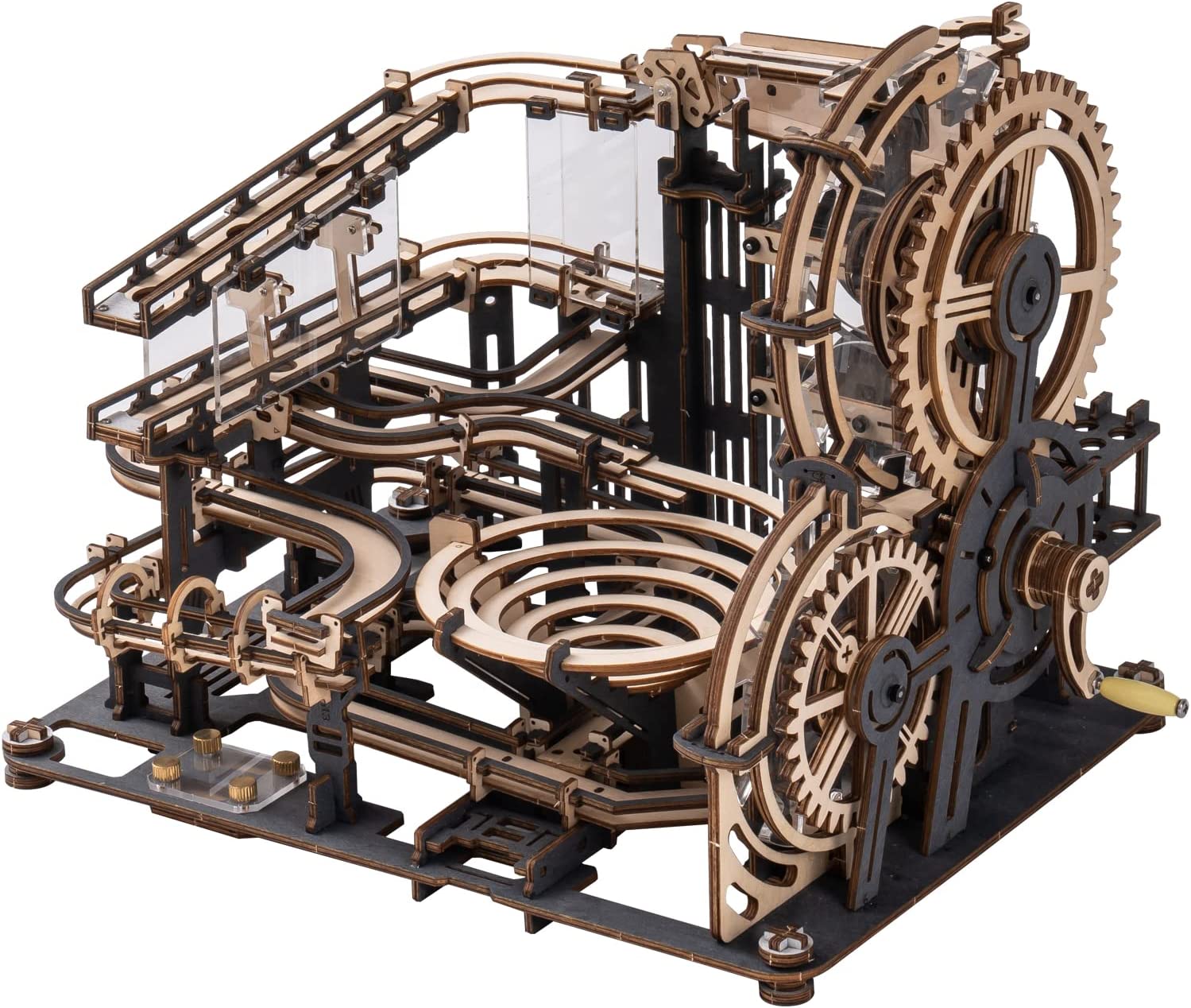 CJ Robotime ROKR Marble Night City 3D Wooden Puzzle Games Assembly Waterwheel Model Toys For Children Kids Birthday Gift