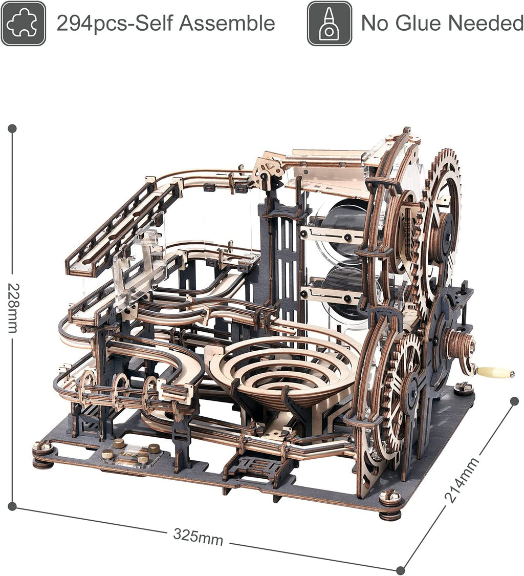CJ Robotime ROKR Marble Night City 3D Wooden Puzzle Games Assembly Waterwheel Model Toys For Children Kids Birthday Gift