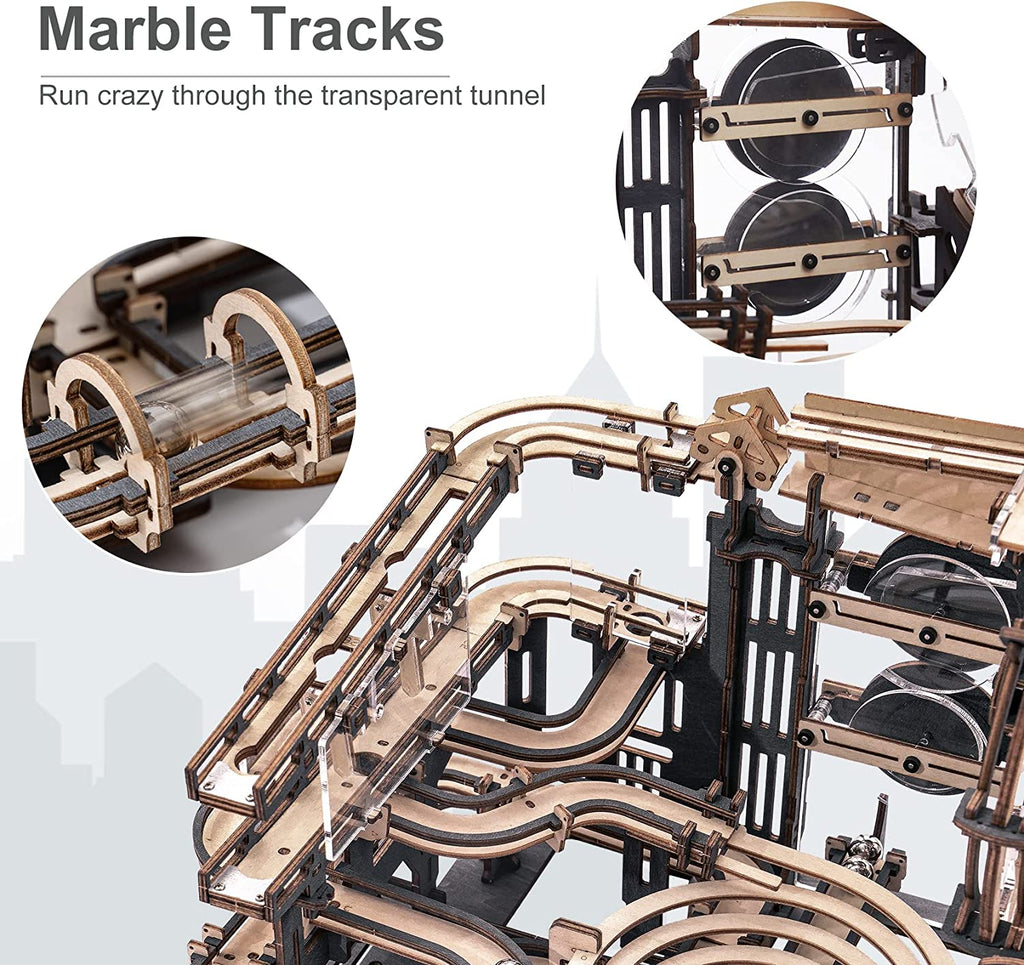 CJ Robotime ROKR Marble Night City 3D Wooden Puzzle Games Assembly Waterwheel Model Toys For Children Kids Birthday Gift