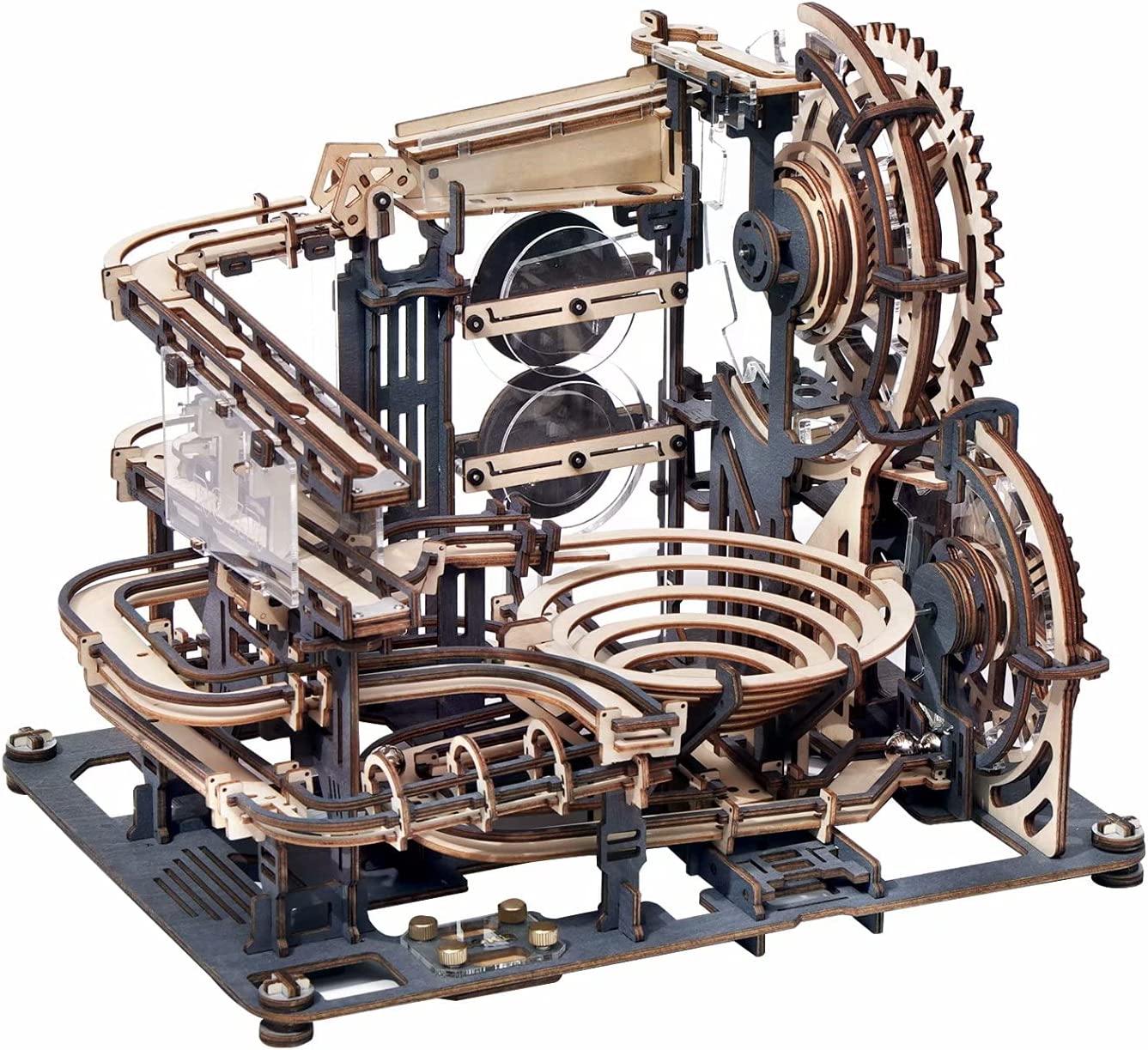 CJ Robotime ROKR Marble Night City 3D Wooden Puzzle Games Assembly Waterwheel Model Toys For Children Kids Birthday Gift