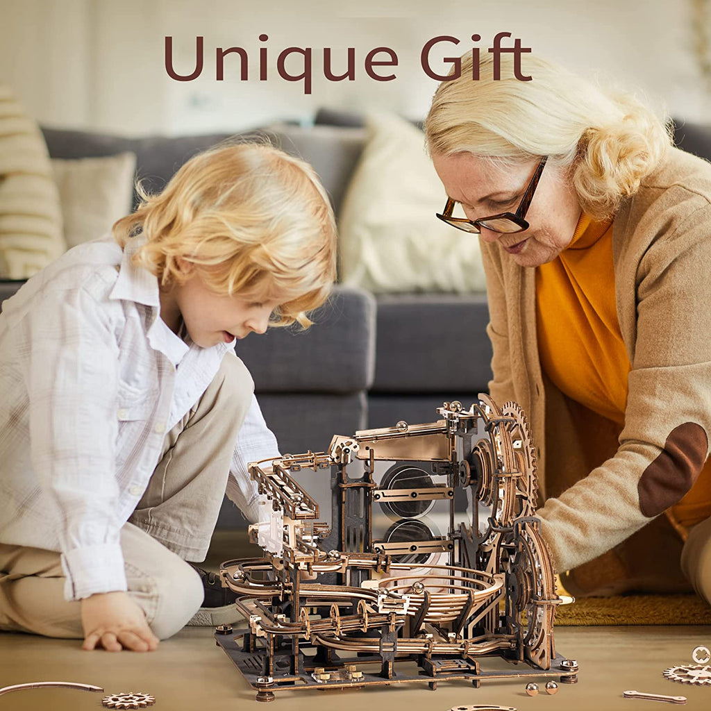 CJ Robotime ROKR Marble Night City 3D Wooden Puzzle Games Assembly Waterwheel Model Toys For Children Kids Birthday Gift