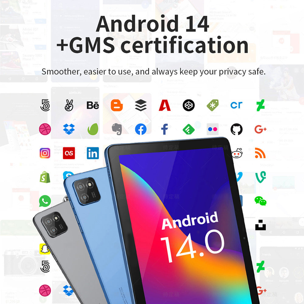 CJ G-tab T9 Rockchip RK3562 Quad Core 3GB 3GB RAM 64GB ROM 10.1 Inch Android 14 Tablet PC  Grey