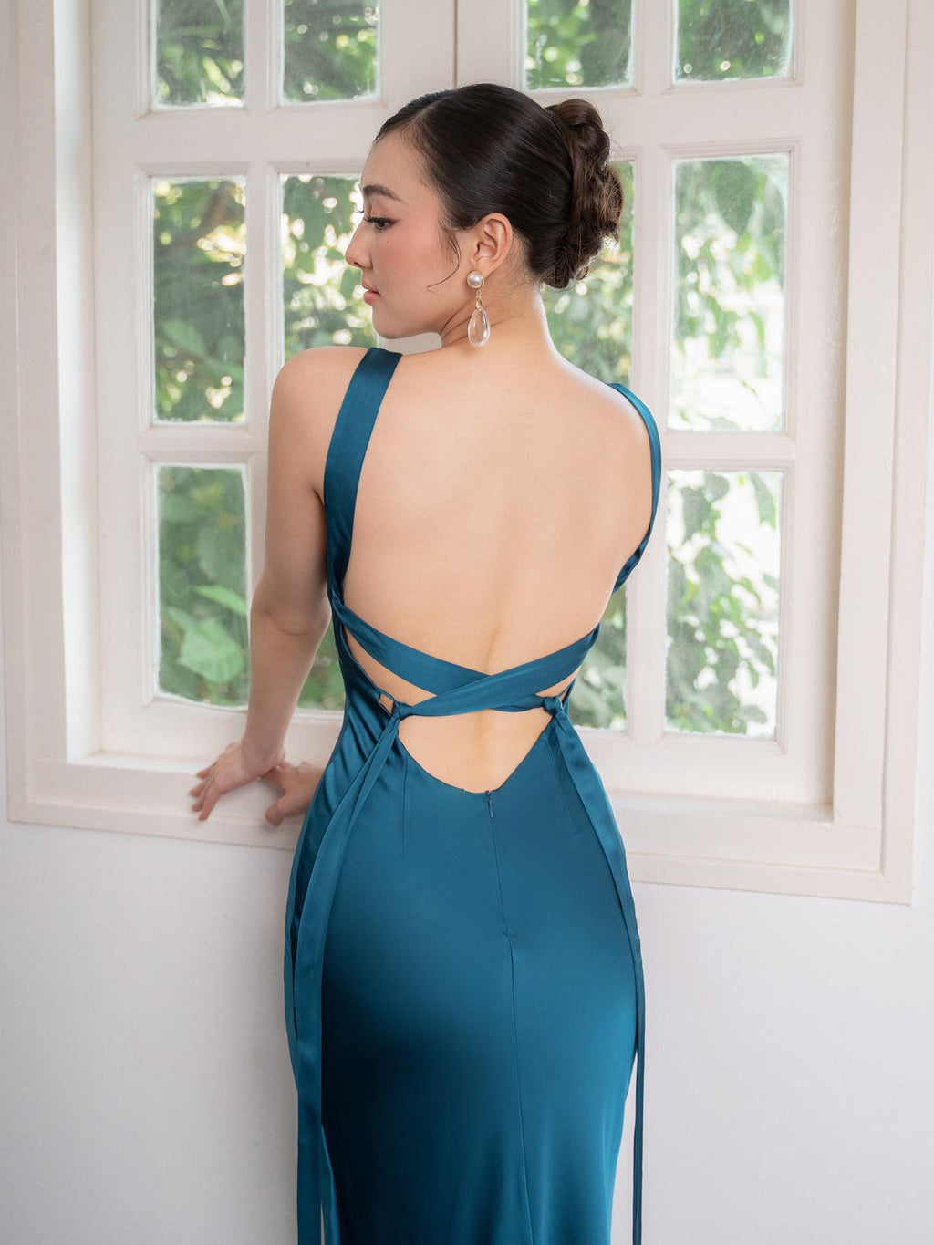 CJ Backless Strappy Lake Blue Wedding Dress