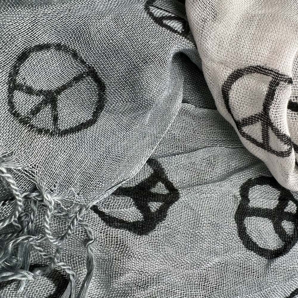 CJ 2pcs Understated Elegance Subtle Pattern Scarf Grey Printed Scarf,vacation,daily Life,evening Party,Office Appropriate Subtlety For Women Men