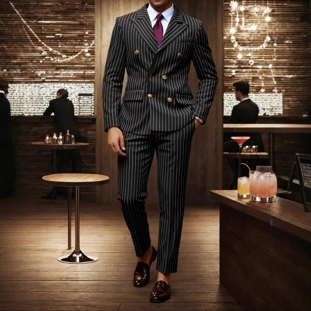 CJ Mens Striped Business Suit Set