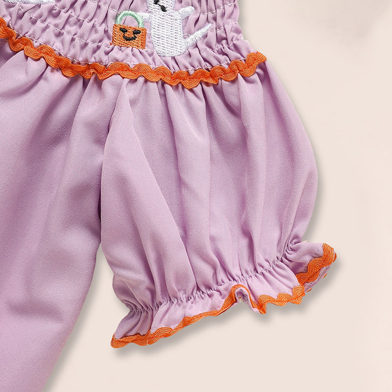 CJ Infant Baby Girls Halloween Dress Ghost Embroidery Dress With Headband Party Costume Dresses