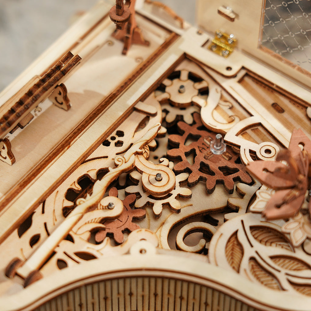 CJ Robotime 223pcs 3D Wooden Puzzle Magic Piano Mechanical Music Box Toy Gift Desk Gift For Men Women Hobby AMK81