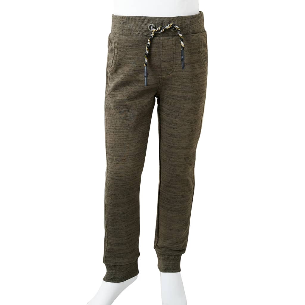 CJ Children's training pants, dark khaki melange, size 116; Children's training pants, medium blue, size 116