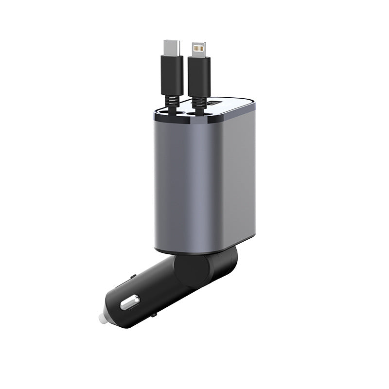 CJ Metal Car Charger 100W Super Fast Charging Car Cigarette Lighter USB And TYPE-C Adapter