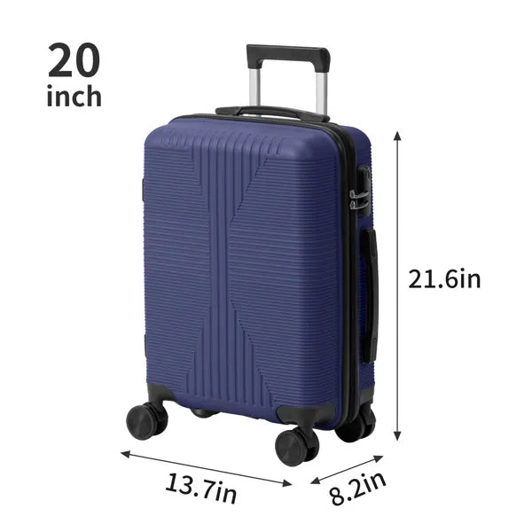 CJ Non-TSA Customs Lock 4-in-1 PP Trolley Case, 16in, 20in, 24in, 28in PP, Navy Blue
