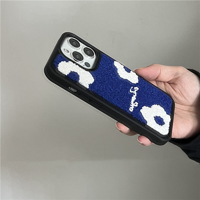 CJ Klein Blue Flower Plush Phone Case