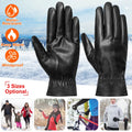 CJ Unisex Leather Winter Warm Gloves Outdoor Windproof Soft Gloves Cycling Skiing Running Cold Winter Gloves