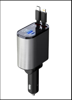 CJ Metal Car Charger 100W Super Fast Charging Car Cigarette Lighter USB And TYPE-C Adapter