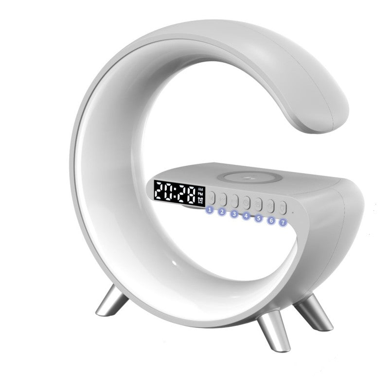 CJ New Intelligent G Shaped LED Lamp Bluetooth Speake Wireless Charger Atmosphere Lamp App Control For Bedroom Home Decor