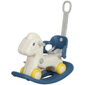 CJ 4 in 1 Rocking Horse for Toddles 1-3 Years with Detachable Push Handle & Balance Board, Blue