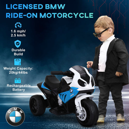 CJ  6V 3 Wheeled Electric Motorcycle, Kids Motorcycle Licensed BMW with Headlight, Music, Blue
