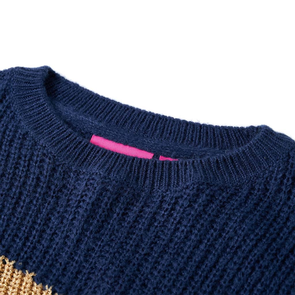 CJ Children's knitted sweater, navy blue, size 116; Children's knitted sweater, navy blue, size 128