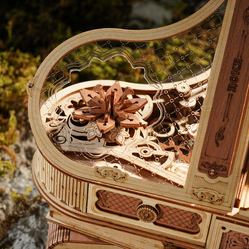 CJ Robotime 223pcs 3D Wooden Puzzle Magic Piano Mechanical Music Box Toy Gift Desk Gift For Men Women Hobby AMK81
