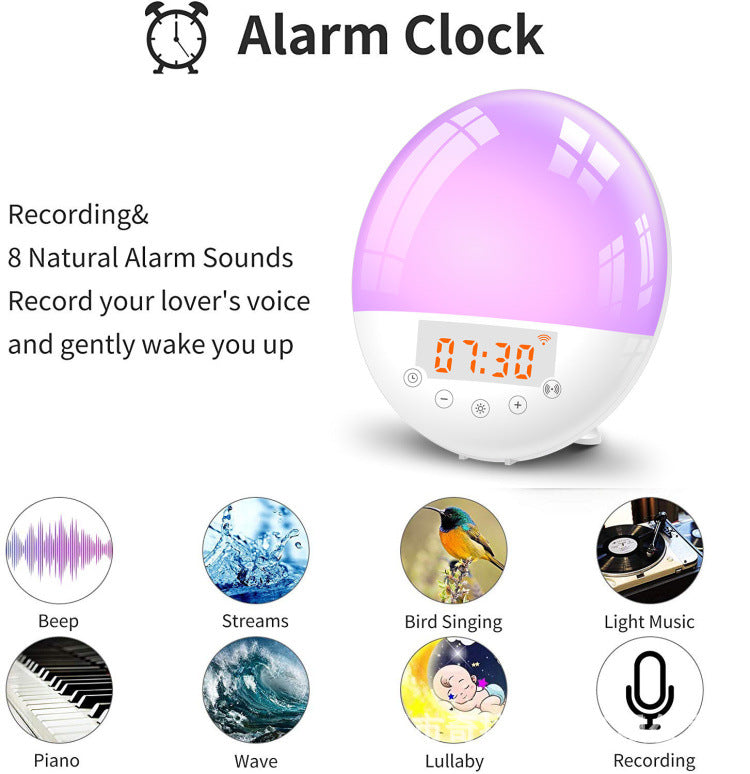 CJ WiFi Voice Control Intelligent Alarm Clock, Sunrise Natural Wake-up Light