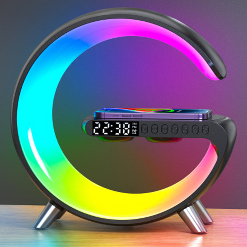 CJ New Intelligent G Shaped LED Lamp Bluetooth Speake Wireless Charger Atmosphere Lamp App Control For Bedroom Home Decor