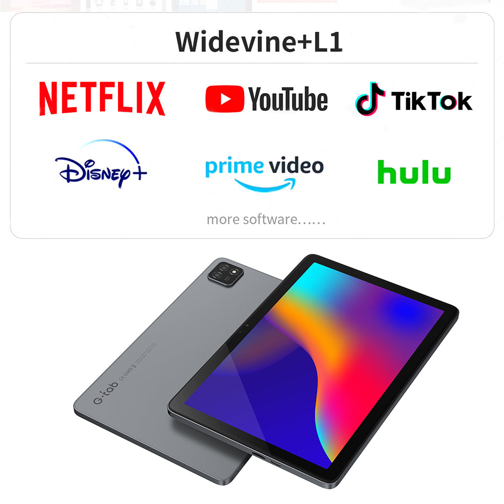 CJ G-tab T9 Rockchip RK3562 Quad Core 3GB 3GB RAM 64GB ROM 10.1 Inch Android 14 Tablet PC  Grey