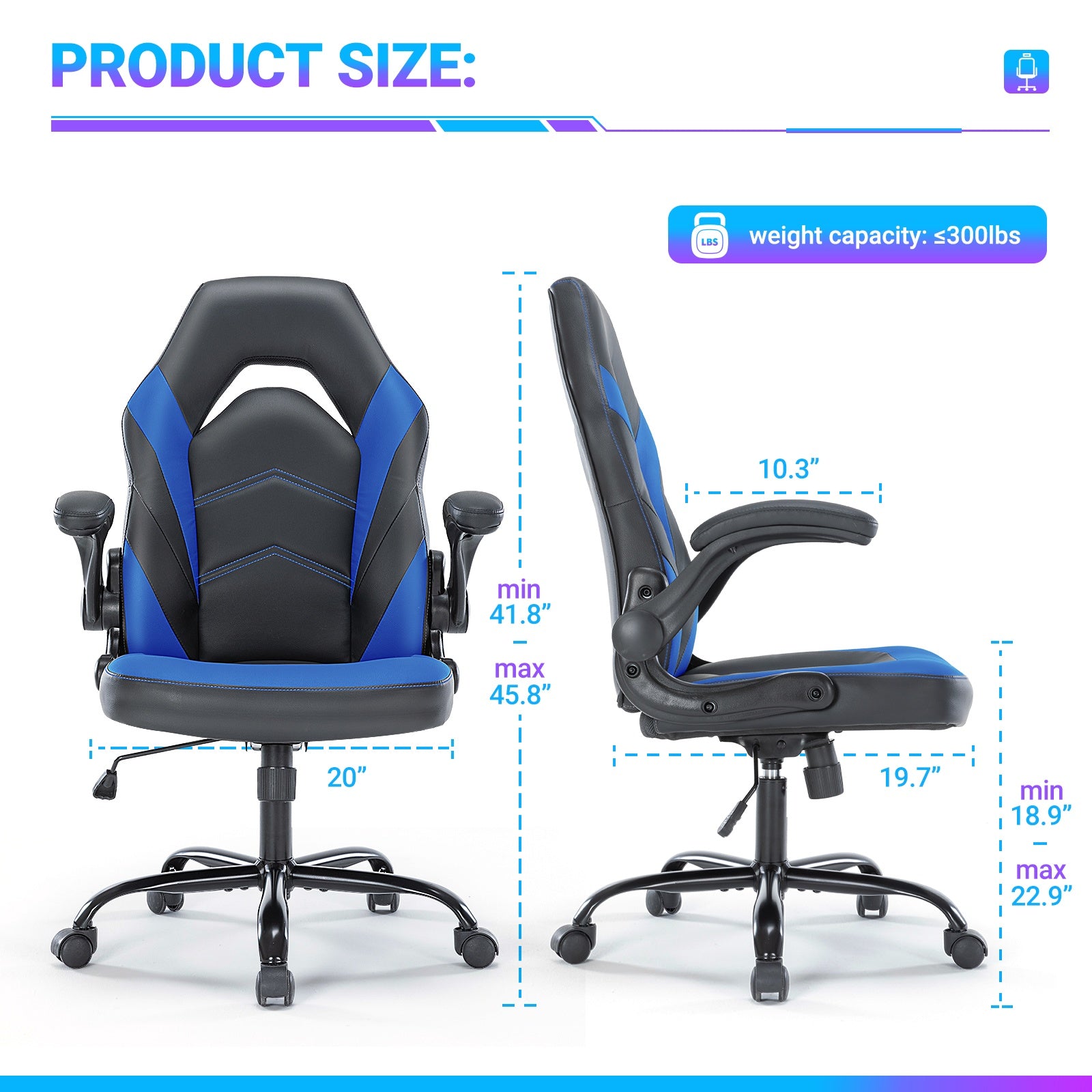 CJ PU Leather Ergonomic Office Chair Swivel Computer Gaming Chair With Lumbar Support
