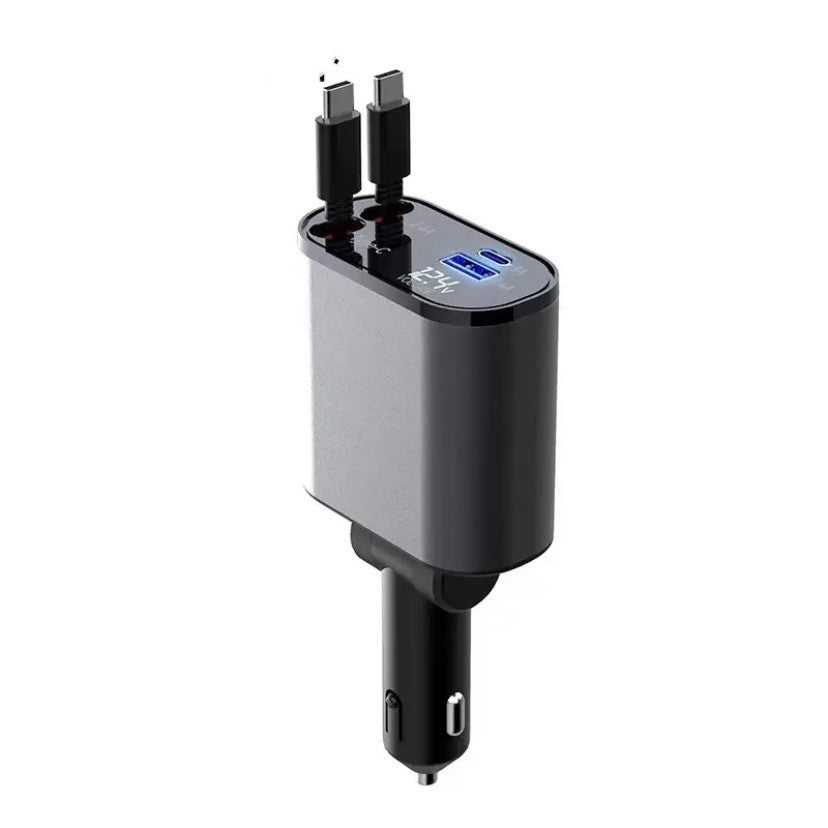 CJ Metal Car Charger 100W Super Fast Charging Car Cigarette Lighter USB And TYPE-C Adapter