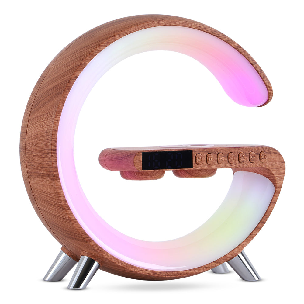 CJ New Intelligent G Shaped LED Lamp Bluetooth Speake Wireless Charger Atmosphere Lamp App Control For Bedroom Home Decor