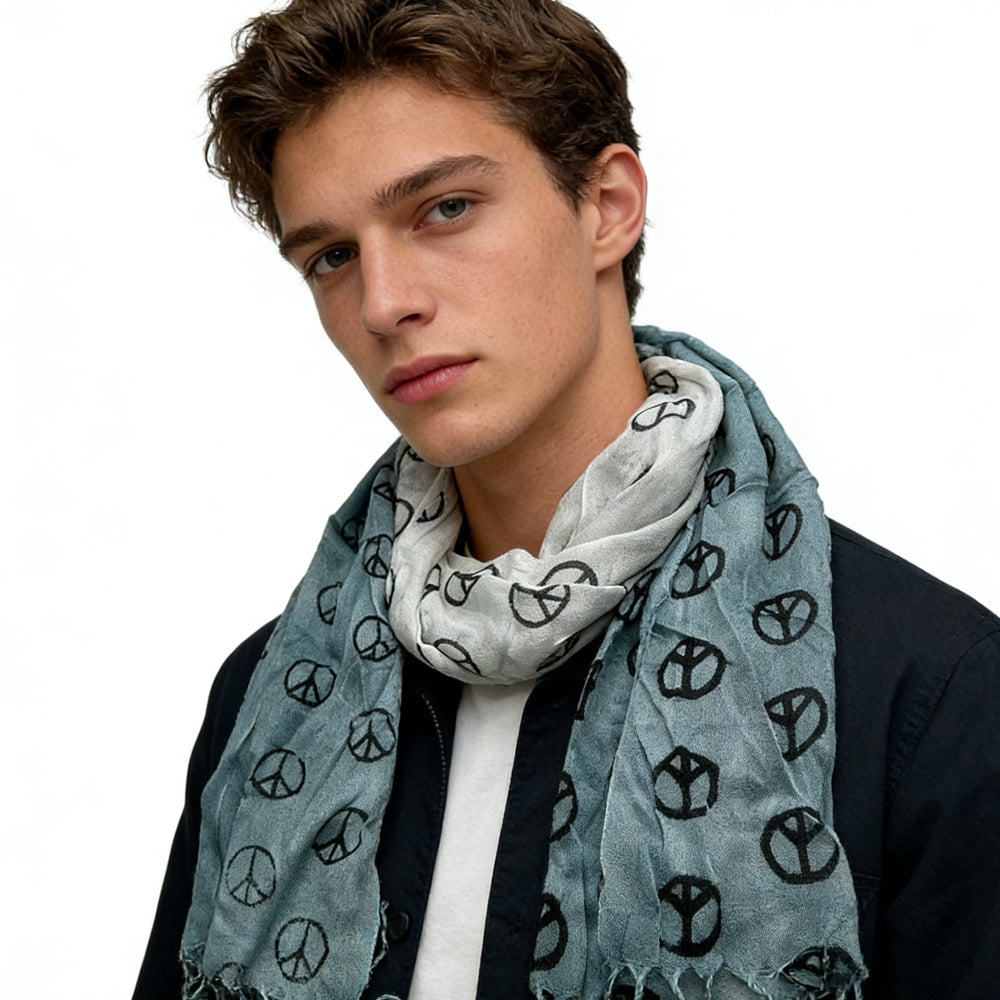 CJ 2pcs Understated Elegance Subtle Pattern Scarf Grey Printed Scarf,vacation,daily Life,evening Party,Office Appropriate Subtlety For Women Men