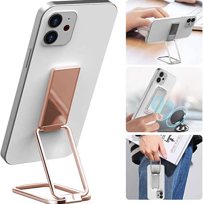 CJ Foldable Mobile Phone Holder Ring Buckle Retractable Desktop CellPhone Stand Car Magnetic Bracket Office Accessories