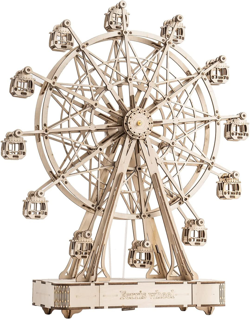CJ Robotime DIY Wooden Rotatable Ferris Wheel Model With Playing Music Toys For Children Birthday TGN01